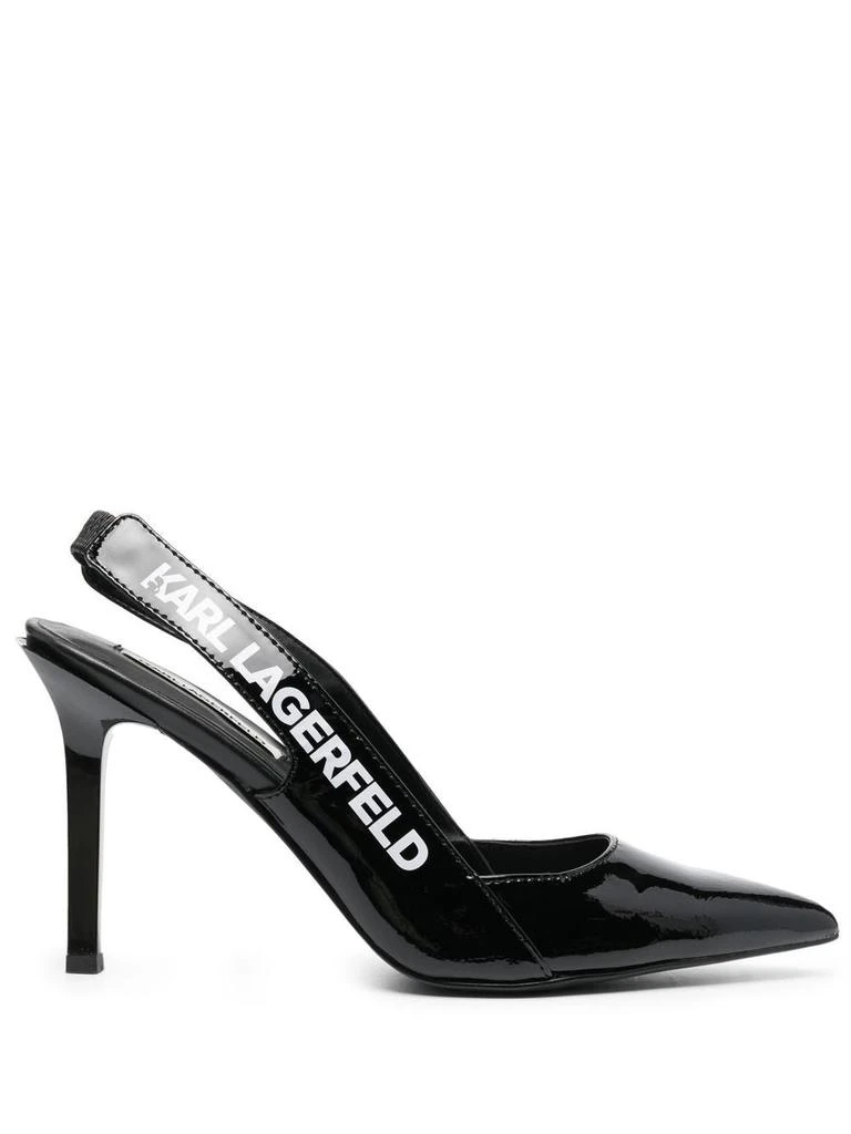 商品Karl Lagerfeld Paris|KARL LAGERFELD Logo-tape slingback pumps,价格¥1067,第1张图片