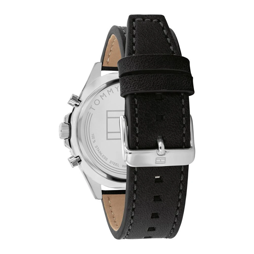商品Tommy Hilfiger|Men's Black Leather Strap Watch 46mm,价格¥615,第3张图片详细描述