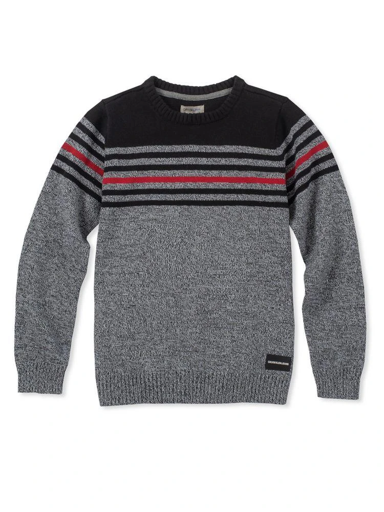 商品Calvin Klein|Boy's Sportswear Strike Stripe Cotton Sweater,价格¥109,第1张图片