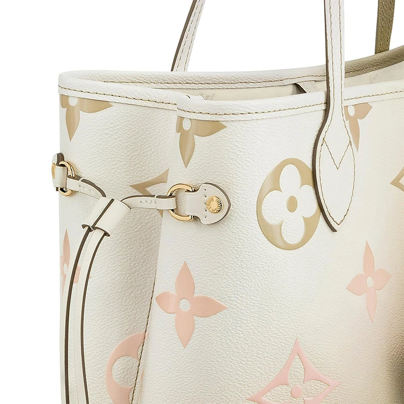 【预售3-7天】LouisVuitton/路易威登22春夏新款NEVERFULL系列女士中号日落卡其色老花帆布金扣配可拆卸小袋抽绳开合单肩斜跨包M59859 商品