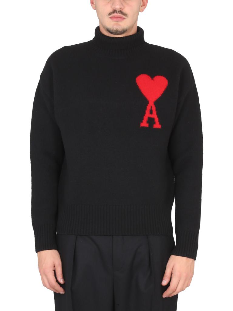 Ami Alexandre Mattiussi Turtleneck Sweater With Logo商品第1张图片规格展示