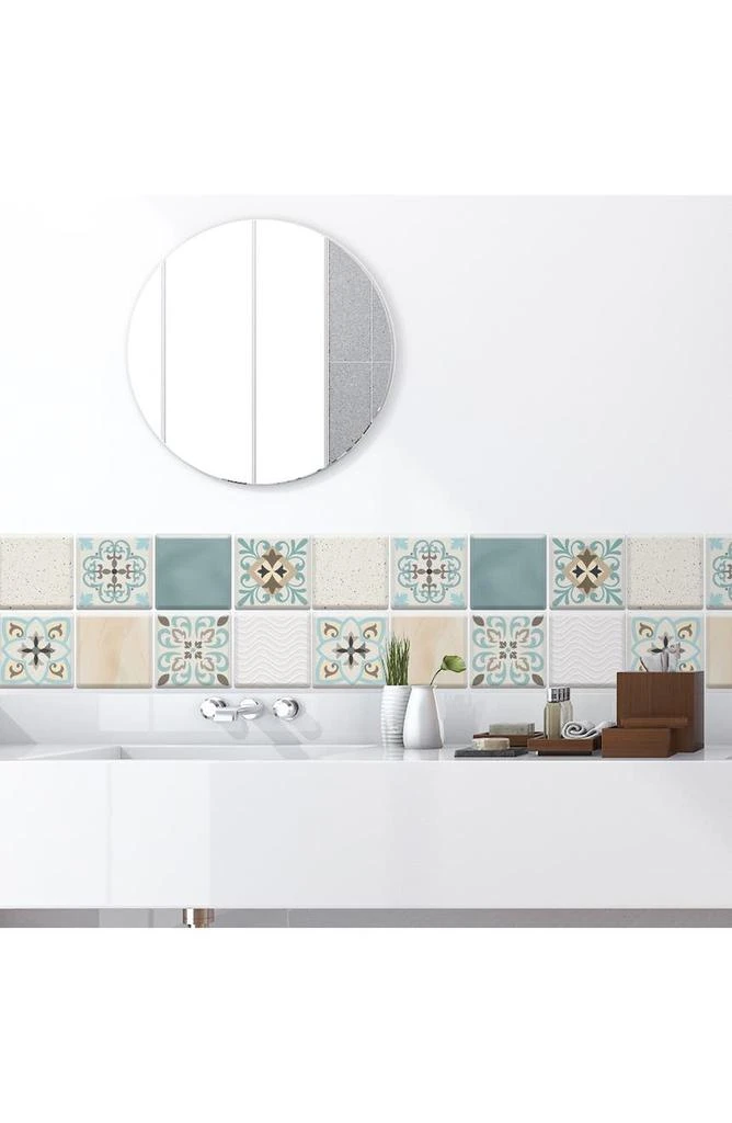 Spanish Retro Mediterranean Crush Glossy 3D Tile Sticker 16-Piece Set 商品