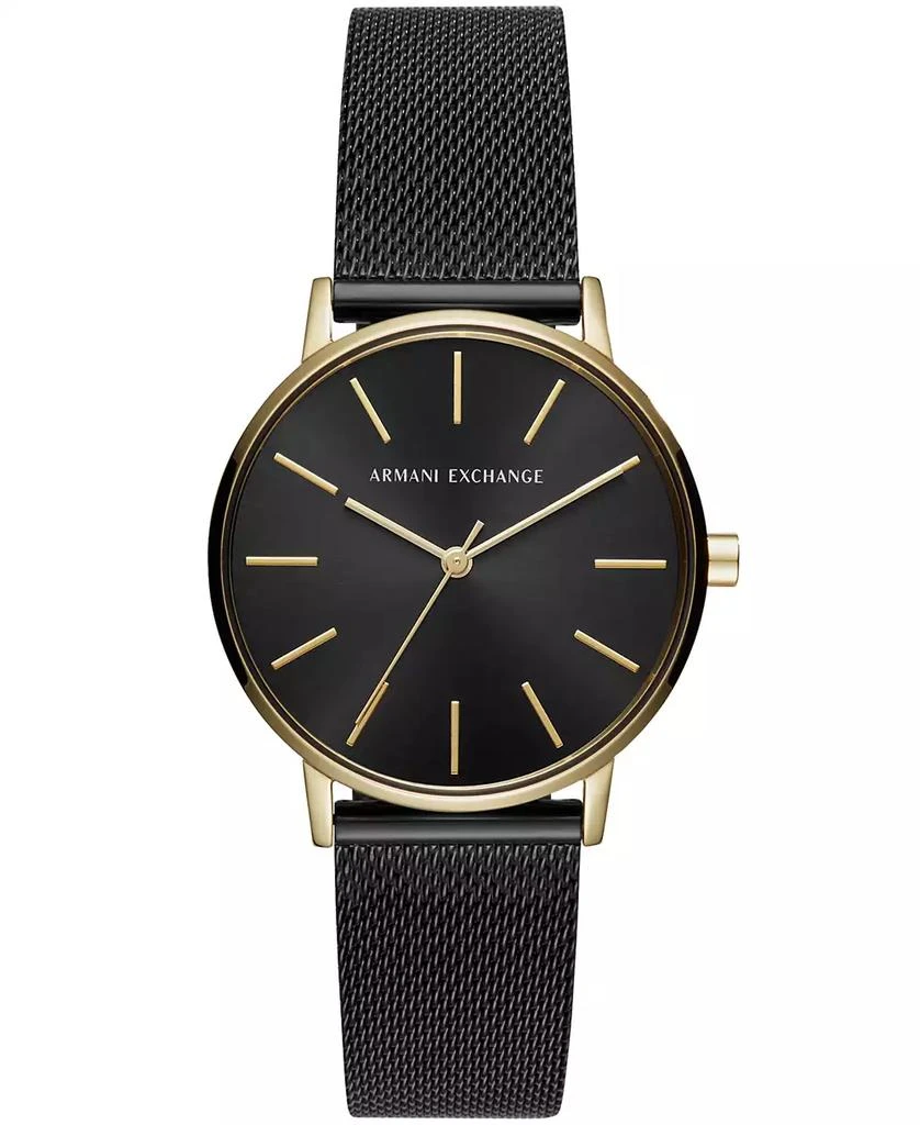 商品Armani Exchange|Women's Three-Hand Black Stainless Steel Watch 36mm,价格¥1271,第1张图片