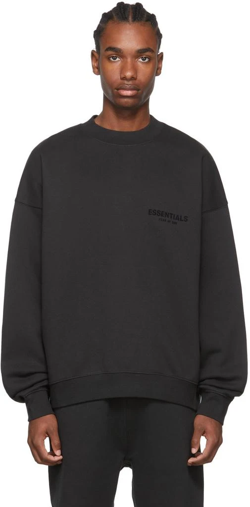 商品Essentials|Black Crewneck Sweatshirt,价格¥457,第1张图片