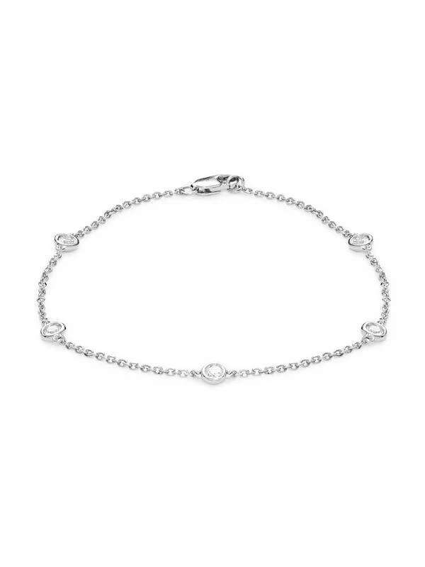 商品Saks Fifth Avenue|14K White Gold & 0.39 TCW Diamond Station Bracelet,价格¥5943,第1张图片