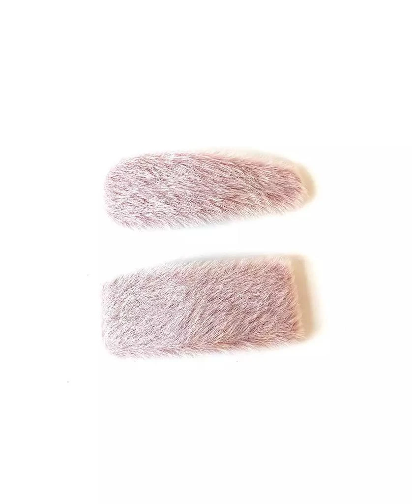 商品Soho Style|Pastel Faux-Fur Hair Clip Two-Piece Set,价格¥150,第1张图片