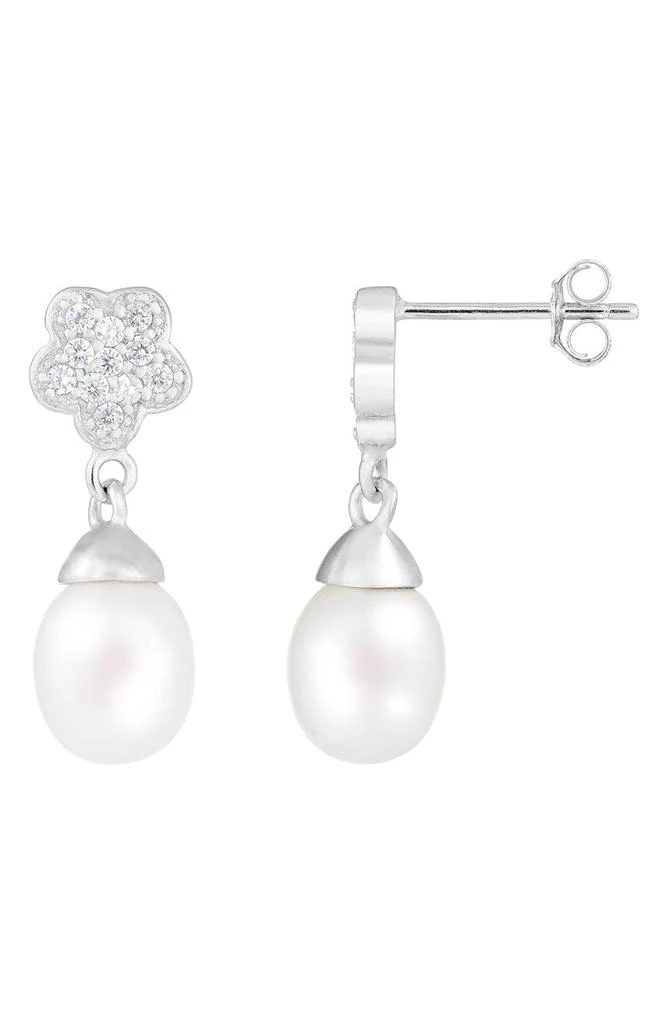 商品Splendid Pearls|Freshwater Pearl & CZ Cluster Drop Earrings,价格¥375,第2张图片详细描述