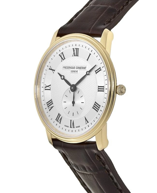 商品Frederique Constant| 康斯登男士石英手表 银色表盘镀金 棕色真皮表带FC-235M4S5,价格¥2793,第3张图片详细描述