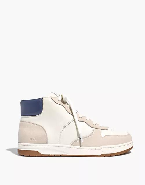 商品Madewell|Court High-Top Sneakers in All White,价格¥556,第1张图片