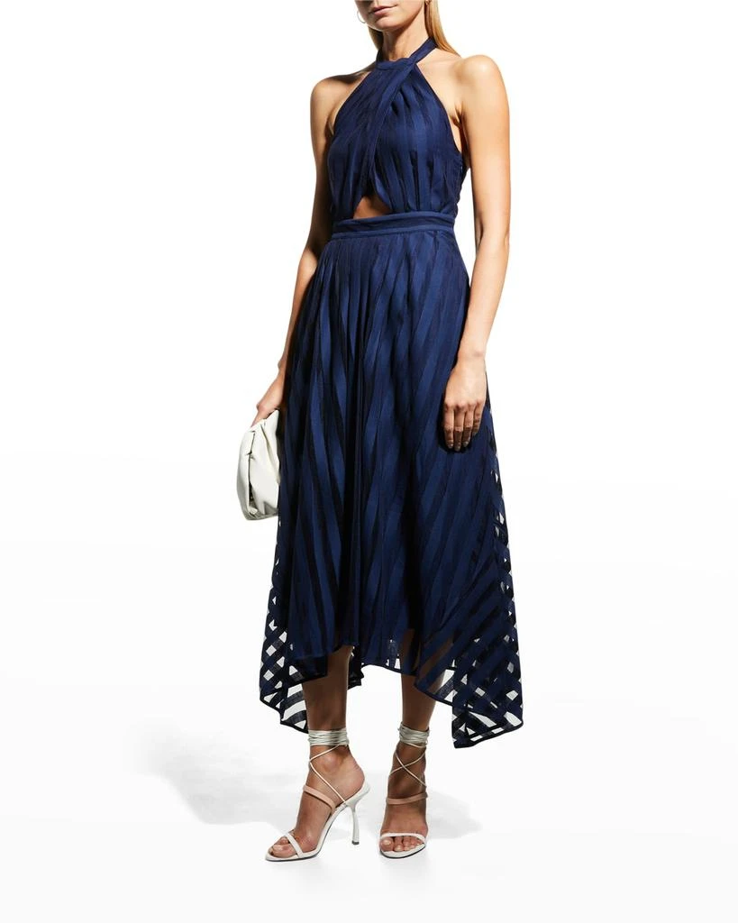 商品AMUR|Leonie Crossover Halter Midi Dress,价格¥1701,第3张图片详细描述