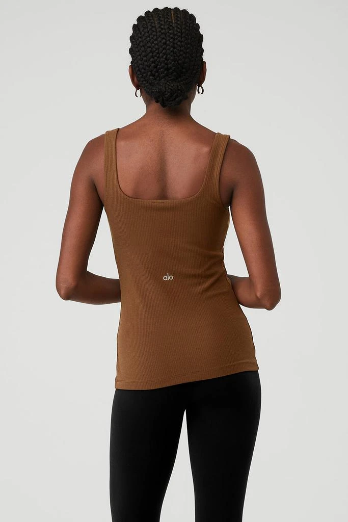 商品Alo|Ribbed Minimalist Tank - Cinnamon Brown,价格¥452,第2张图片详细描述
