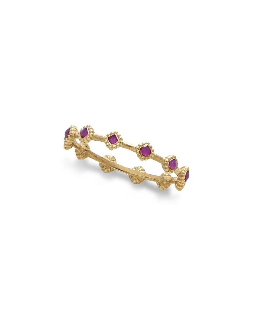 商品Moon & Meadow|14K Yellow Gold Purple Enamel Beaded Station Band,价格¥1873,第1张图片