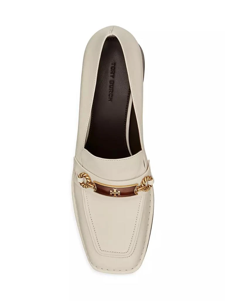 商品Tory Burch|Perrine Leather Logo Heeled Loafers,价格¥1488,第4张图片详细描述