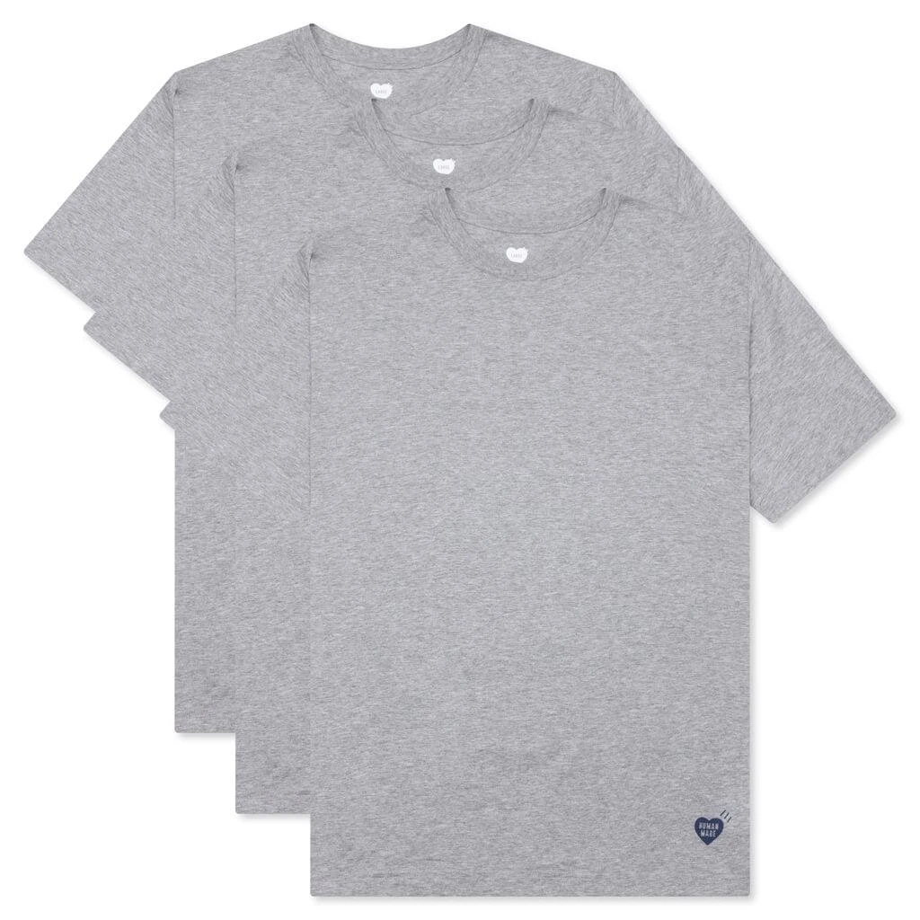 商品Human Made|3 Pack T-Shirt Set - Grey,价格¥560,第1张图片