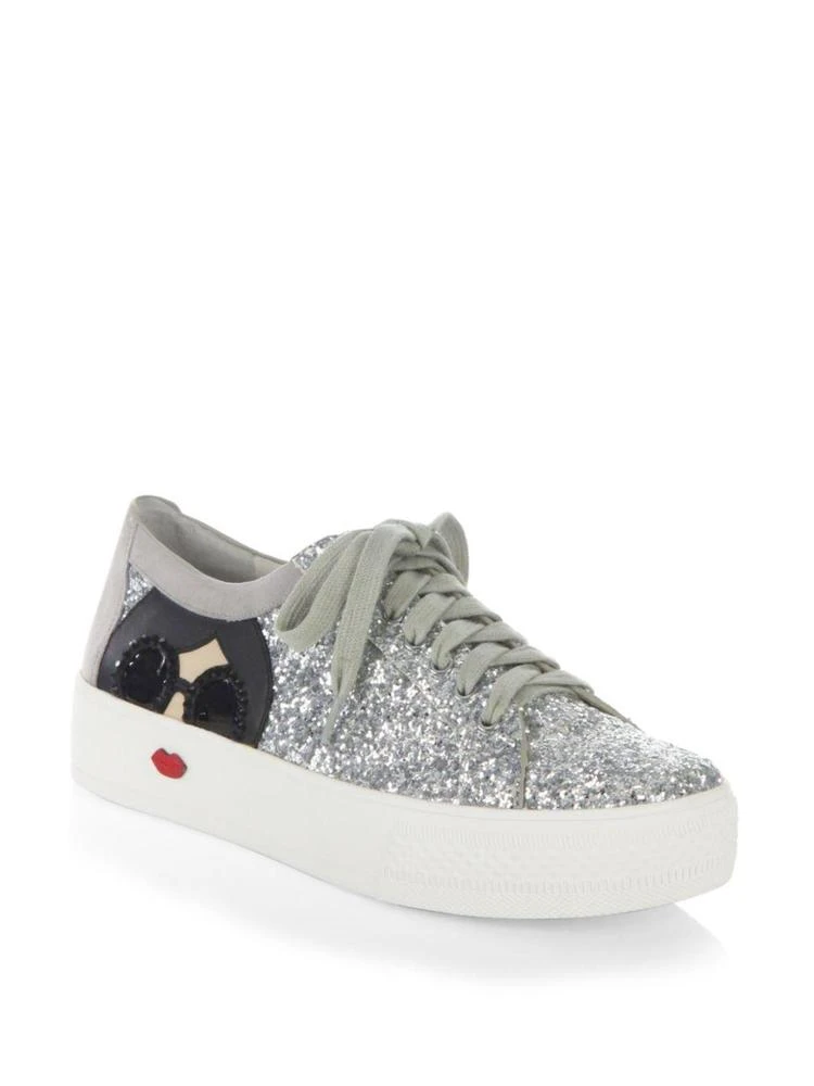 商品Alice + Olivia|Glitter Lace-Up Sneakers,价格¥750,第1张图片