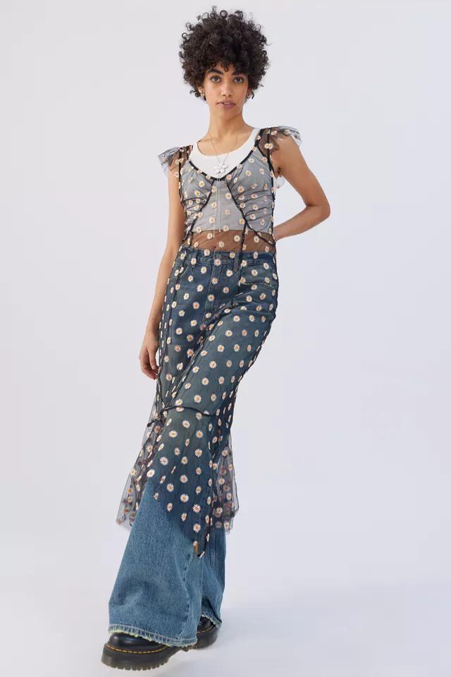 UO Dahlia Sheer Embroidered Midi Dress商品第3张图片规格展示