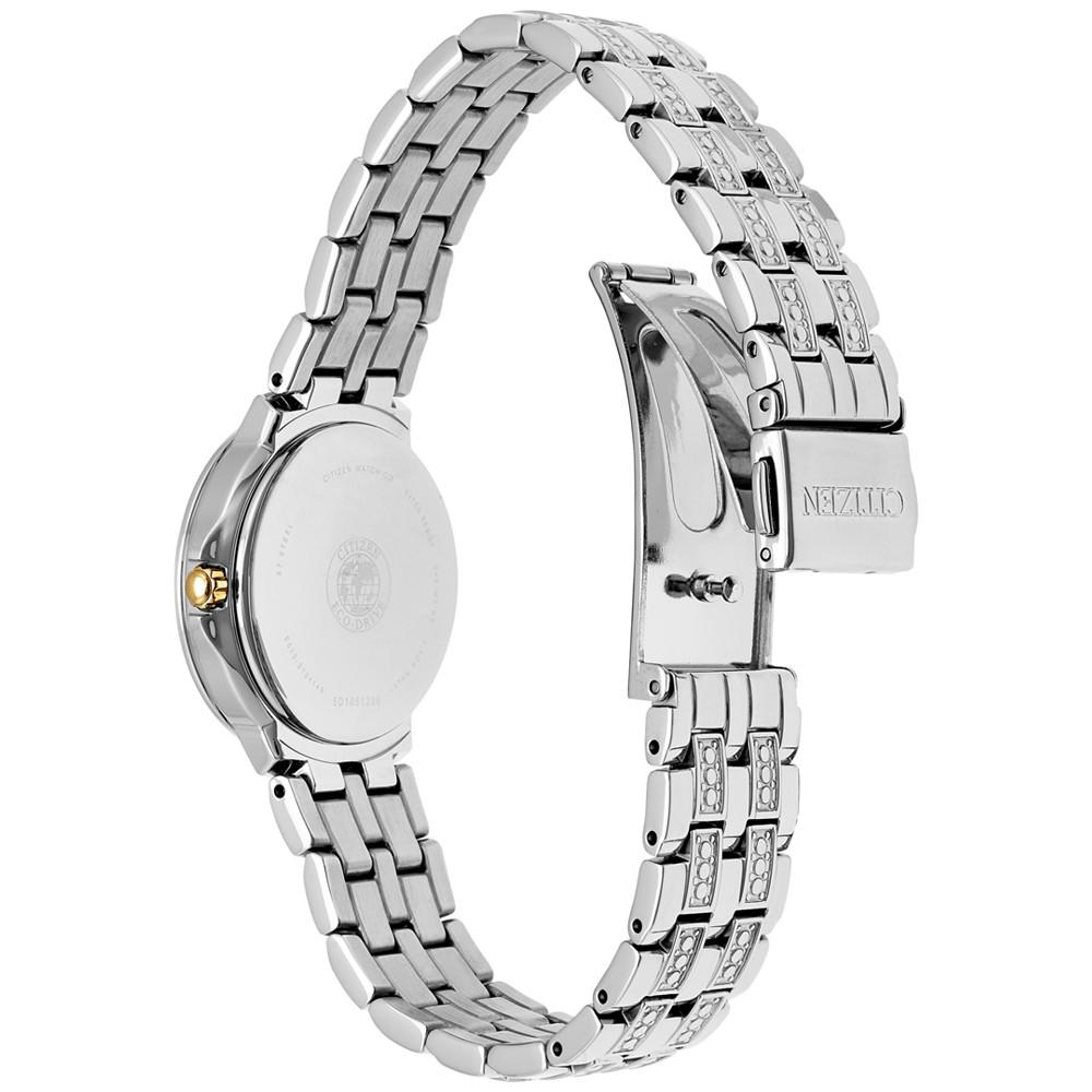 Women's Eco-Drive Crystal Accent Stainless Steel Bracelet Watch 28mm EW2340-58A商品第3张图片规格展示
