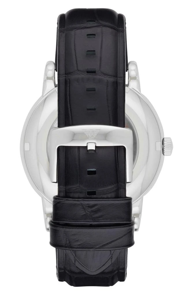 商品Emporio Armani|Men's Automatic Skeleton Dial Leather Strap Watch, 43mm,价格¥1689,第2张图片详细描述