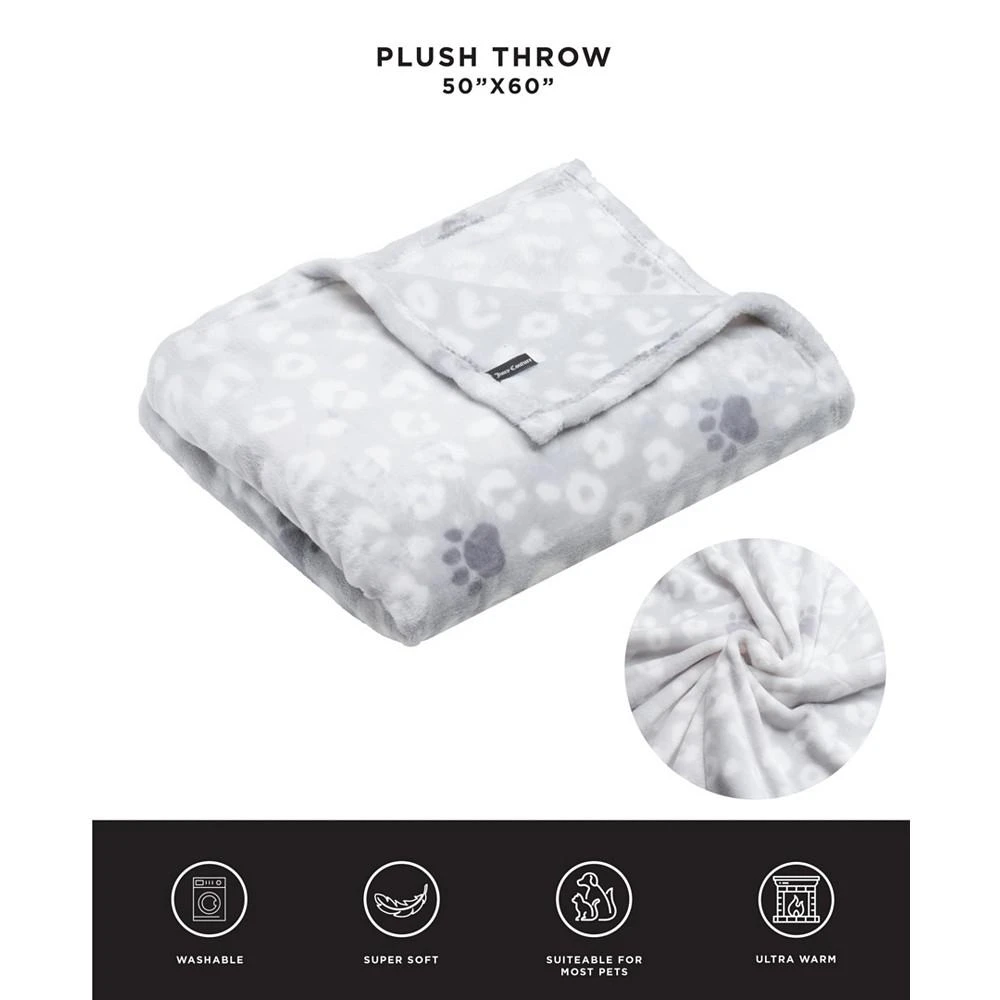 商品Juicy Couture|2-Piece Set Pet Throw Blanket Bone Pillow, Leopard With Paws,价格¥180,第3张图片详细描述