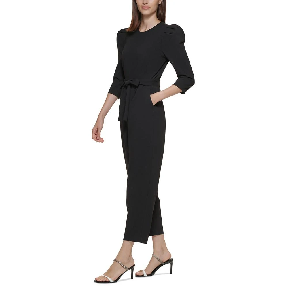 商品Calvin Klein|Women's Puffed-Shoulder 3/4-Sleeve Jumpsuit,价格¥768,第4张图片详细描述