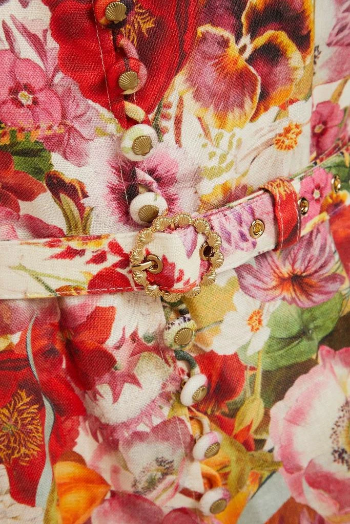 ZIMMERMANN Belted floral-print linen mini dress 4