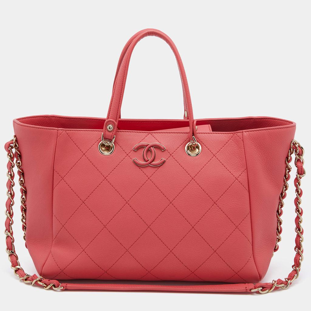 Chanel Pink Quilted Leather Small Neo Soft Shopping Tote商品第1张图片规格展示