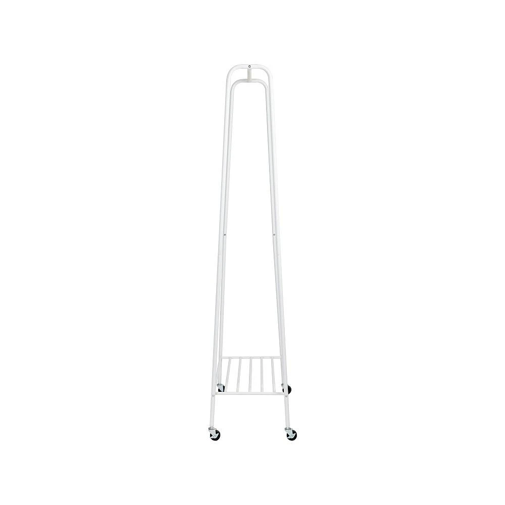 商品Honey Can Do|Matte White Metal Rolling Clothes Rack with Shelf,价格¥815,第4张图片详细描述