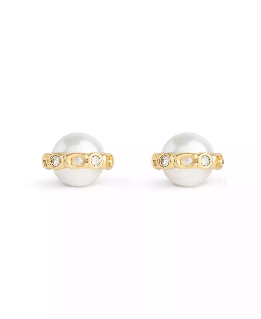 商品Coach|Faux Cultivated Pearl Vintage Charms Signature Stud Earrings,价格¥413,第2张图片详细描述