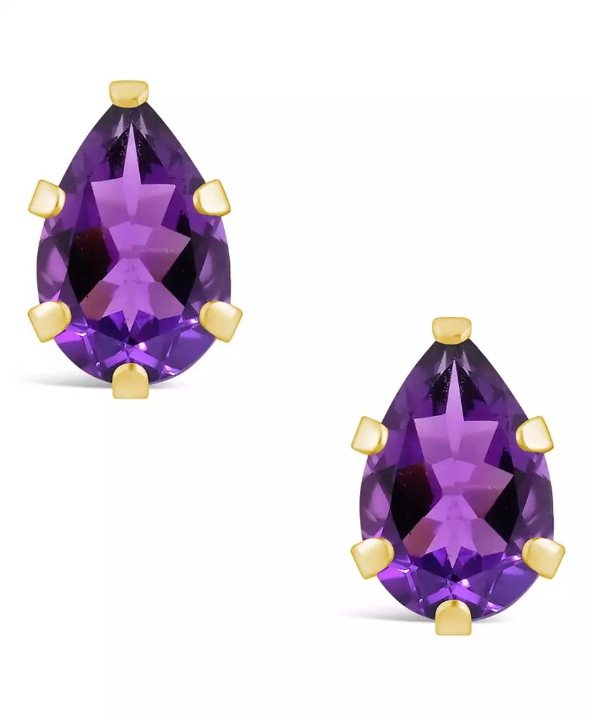 商品Macy's|Gemstone Stud Earrings in 10k Yellow Gold,价格¥2061,第3张图片详细描述