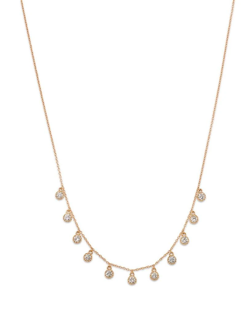 商品Moon & Meadow|14K Yellow Gold Lab Grown Diamond Dangle Collar Necklace, 16-18",价格¥12101,第1张图片