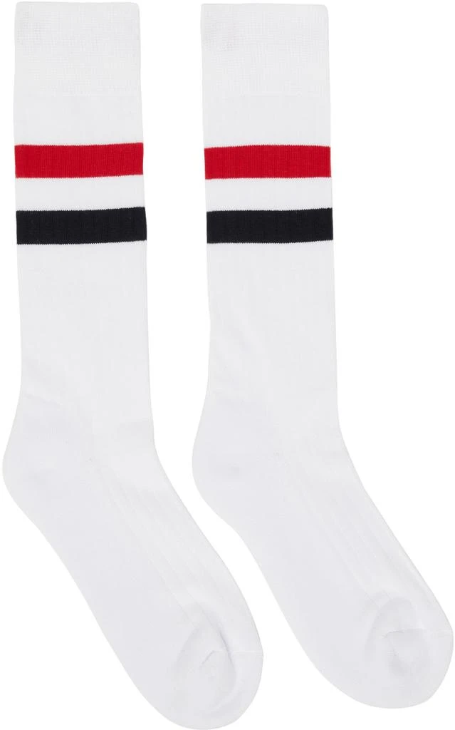 商品Thom Browne|White RWB Stripe Athletic Socks,价格¥962,第1张图片