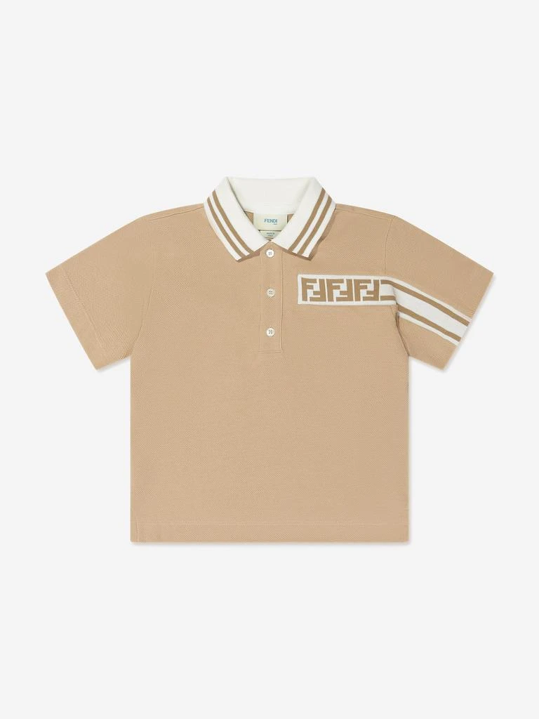 商品Fendi|Fendi Boys FF Logo Polo Shirt in Beige,价格¥1418,第1张图片