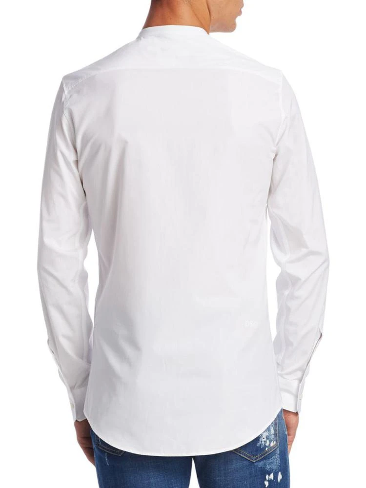 商品DSQUARED2|Band Collar Cotton Casual Button-Down Shirt,价格¥1304,第2张图片详细描述