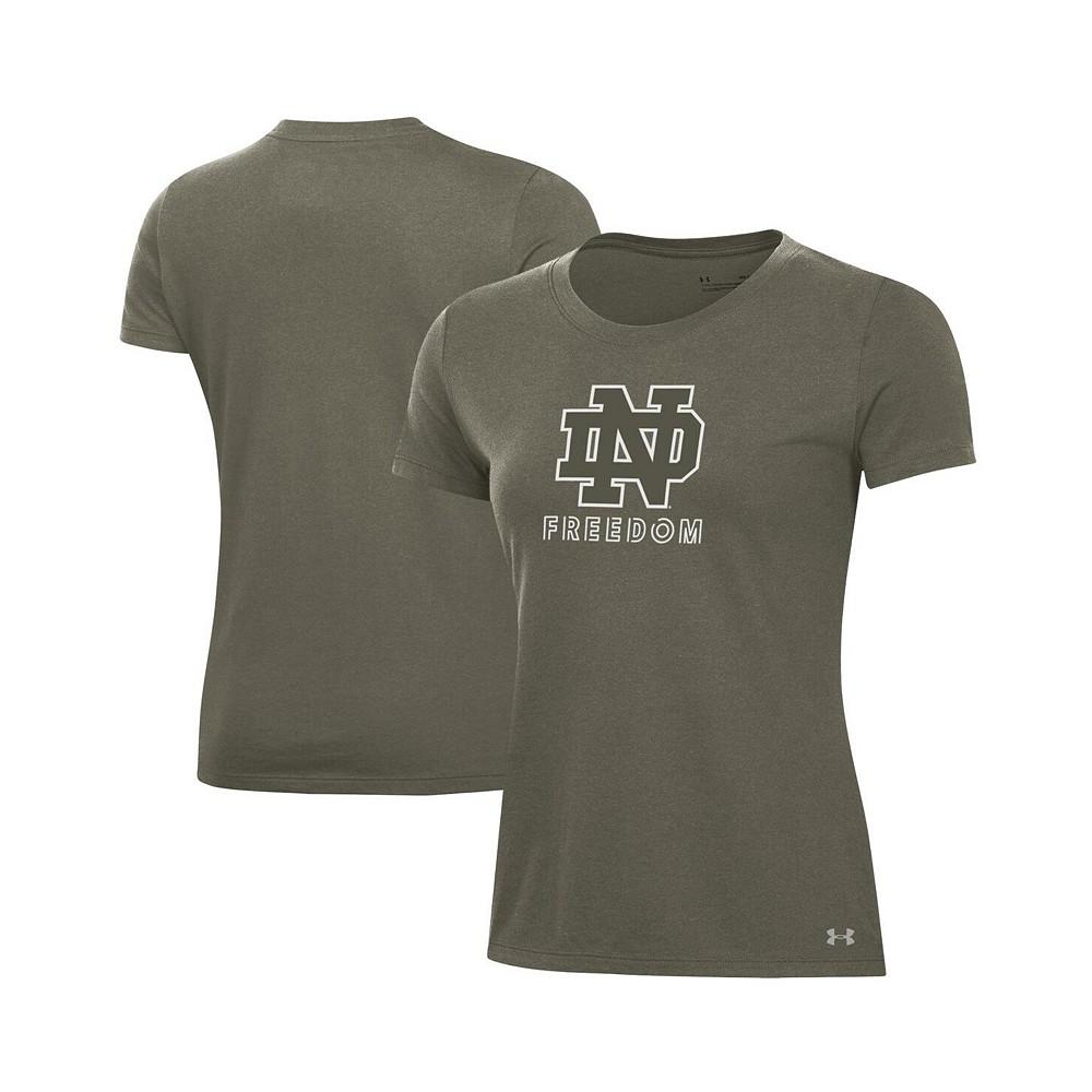 Women's Olive Notre Dame Fighting Irish Freedom Performance T-shirt商品第1张图片规格展示