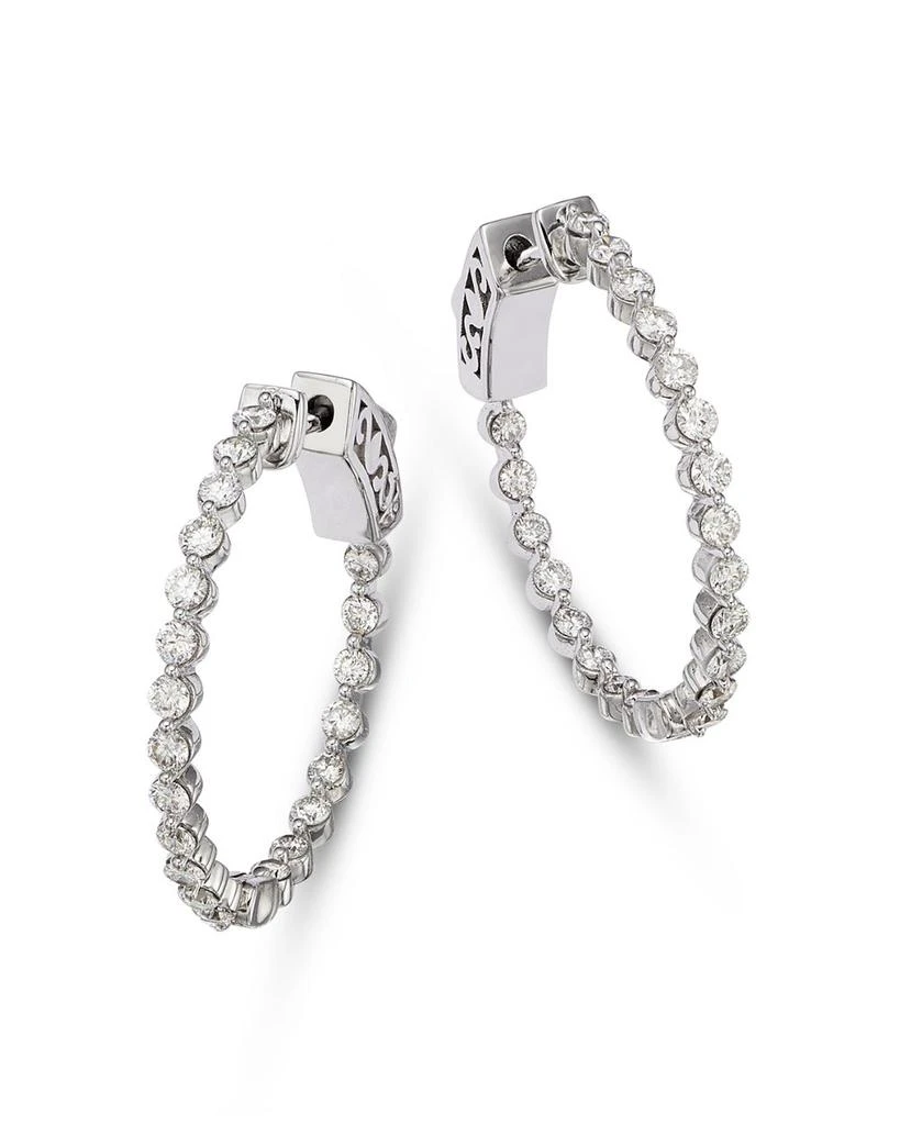 商品Bloomingdale's|Diamond Inside Out Small Hoop Earrings in 14K White Gold, 1.0 ct. t.w.,价格¥17848,第1张图片