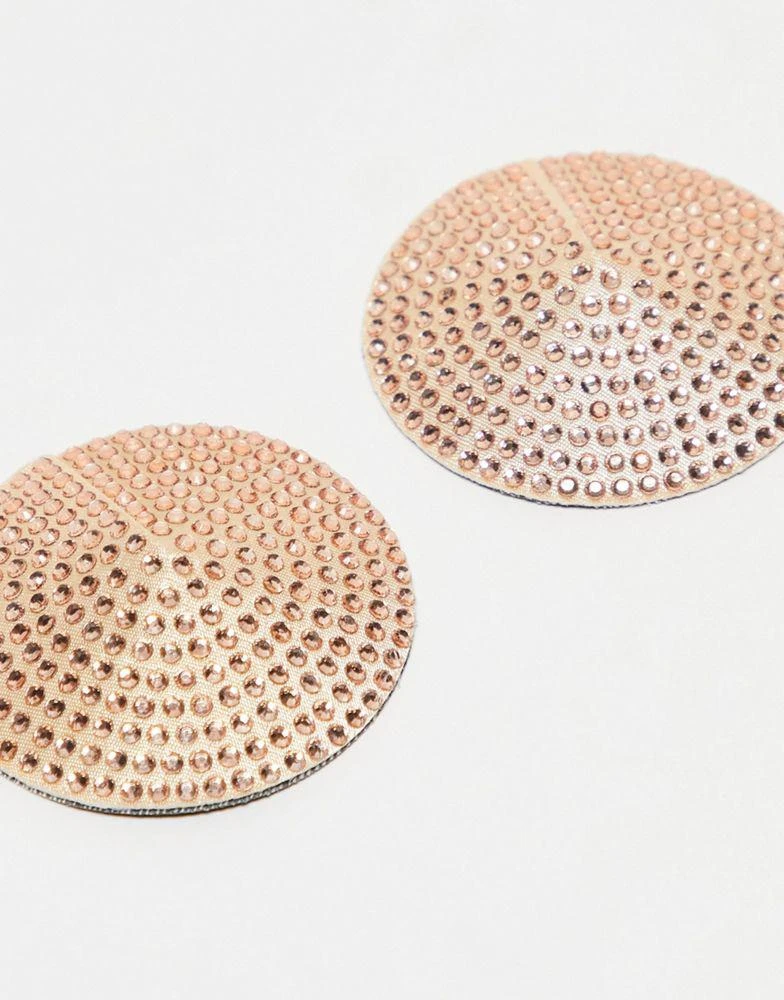 商品Fashionkilla|Fashionkilla diamante detail nipple cover in pink,价格¥101,第4张图片详细描述