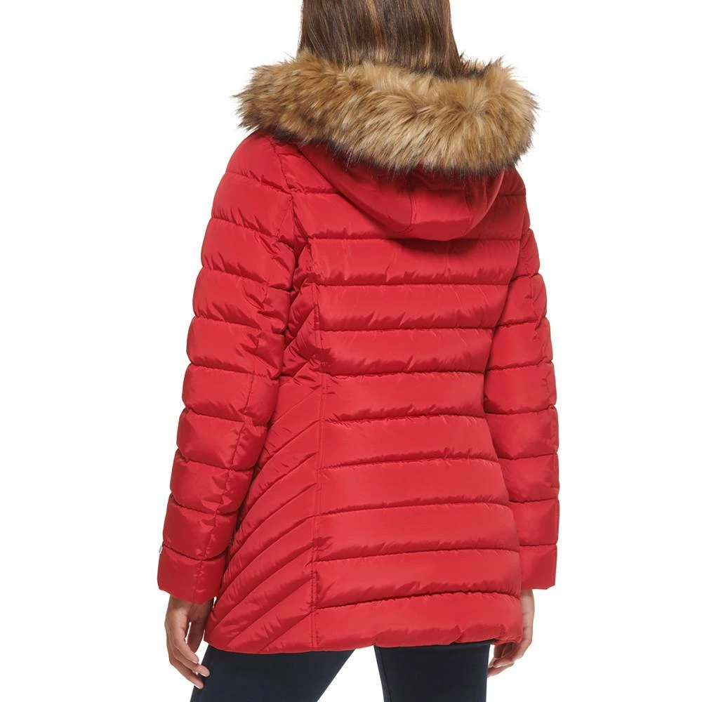 商品Tommy Hilfiger|Women's Faux-Fur-Trim Hooded Puffer Coat, Created for Macy's,价格¥1151,第2张图片详细描述