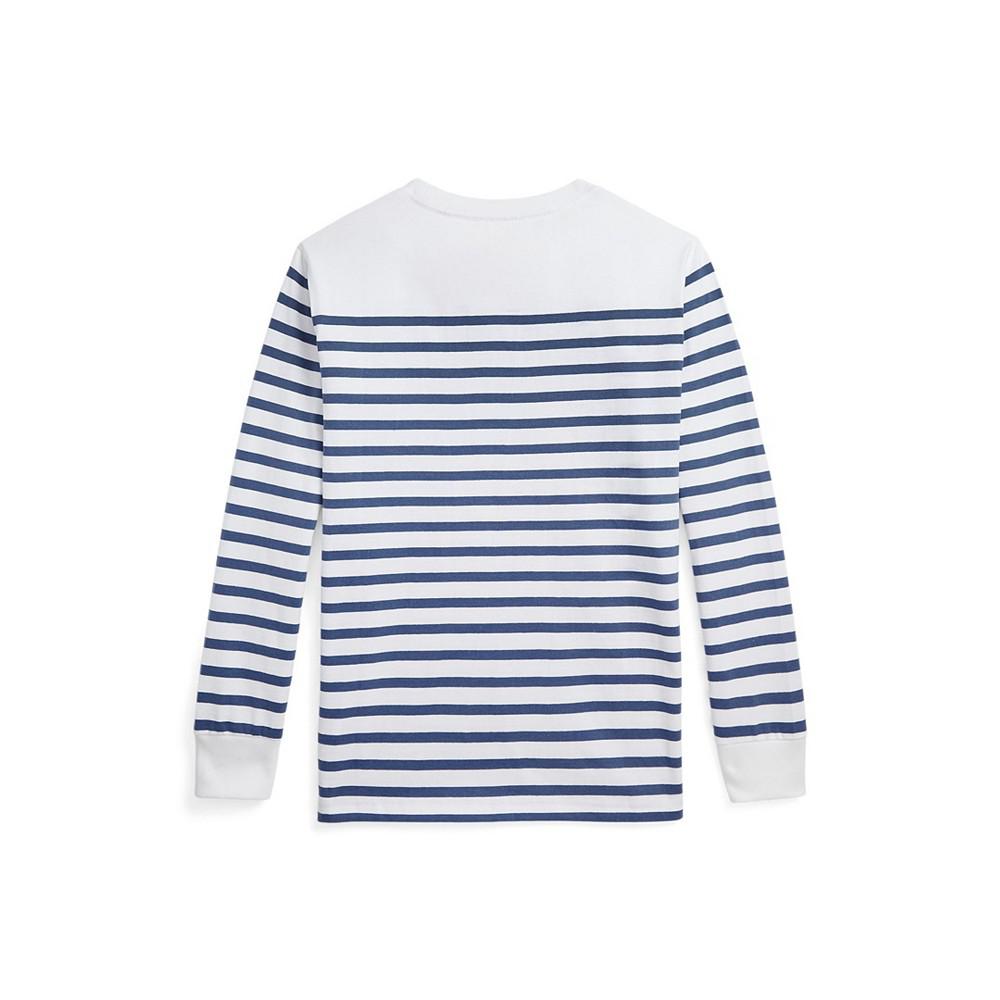 Big Boys Striped Cotton Long-Sleeve T-shirt商品第2张图片规格展示