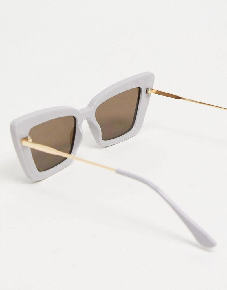 商品ASOS|ASOS DESIGN cat eye sunglasses with tubular temple in grey,价格¥99,第3张图片详细描述