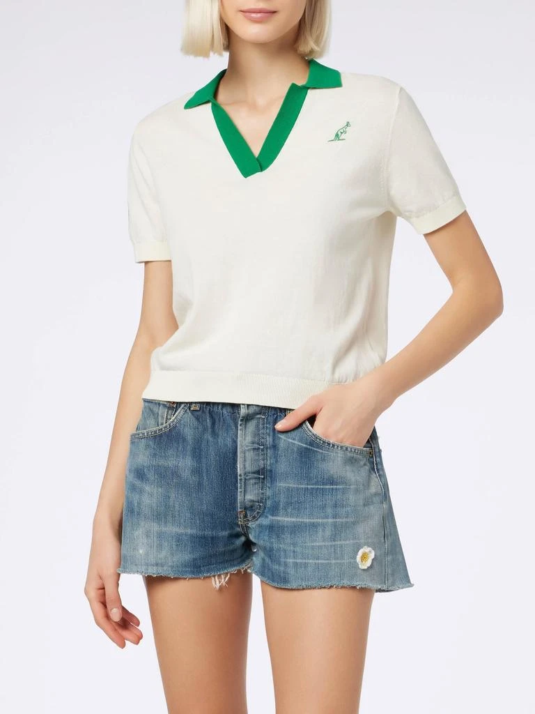 商品Mc2 Saint Barth|Woman Cotton Knitted Polo Evonne | Australian Brand Special Edition,价格¥1321,第1张图片