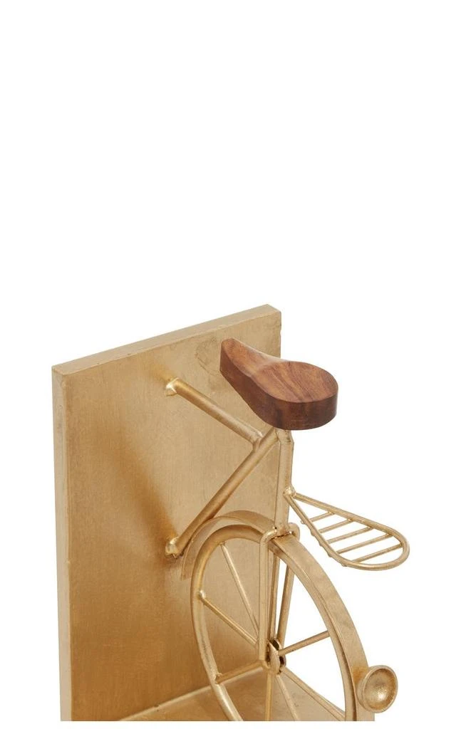 Gold Metal Bike Bookends with Wood Accents - Set of 2 商品