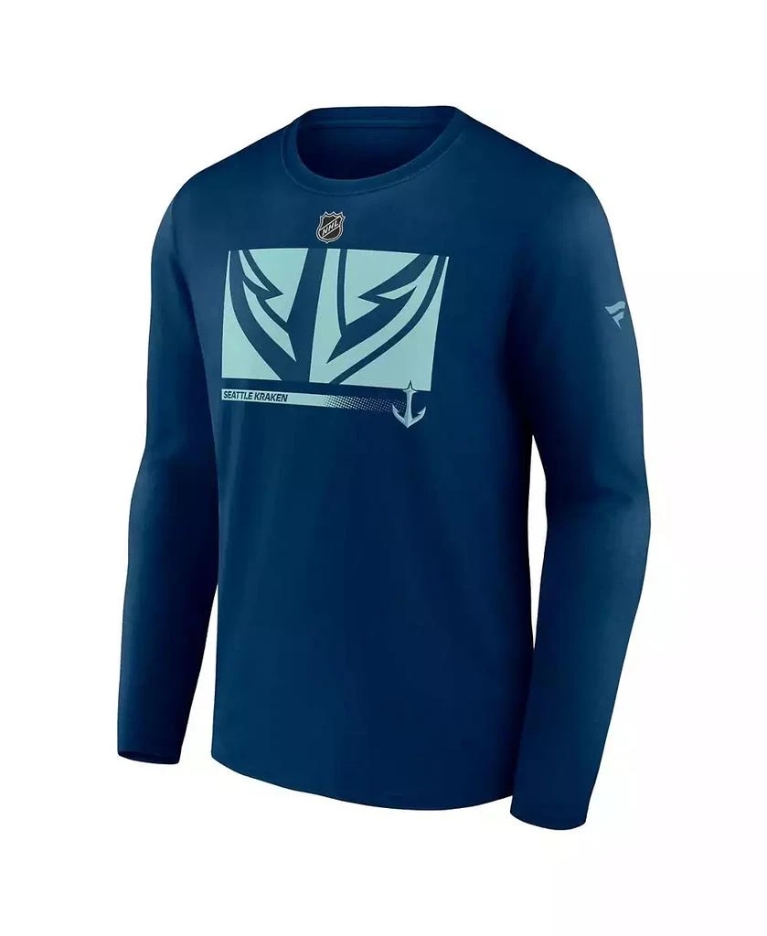 商品Fanatics|Men's Deep Sea Blue Seattle Kraken Authentic Pro Core Collection Secondary Long Sleeve T-Shirt,价格¥265,第3张图片详细描述