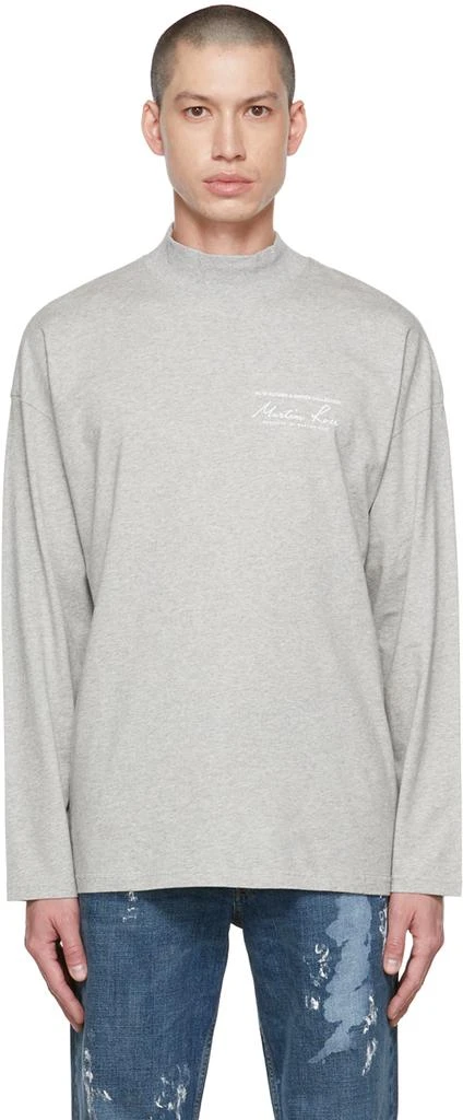 商品Martine Rose|Gray Printed Long Sleeve T-Shirt,价格¥531,第1张图片