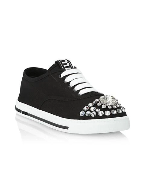 商品Miu Miu|Jeweled Canvas Sneakers,价格¥3647,第2张图片详细描述