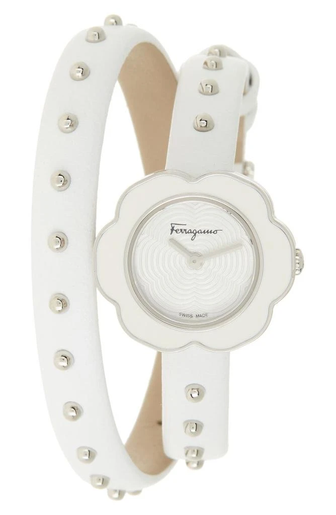 商品Salvatore Ferragamo|Fiore Flower Dial Leather Strap Watch, 24mm,价格¥3310,第1张图片