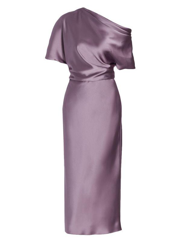Amsale Women's Draped Satin Pencil Midi-Dress