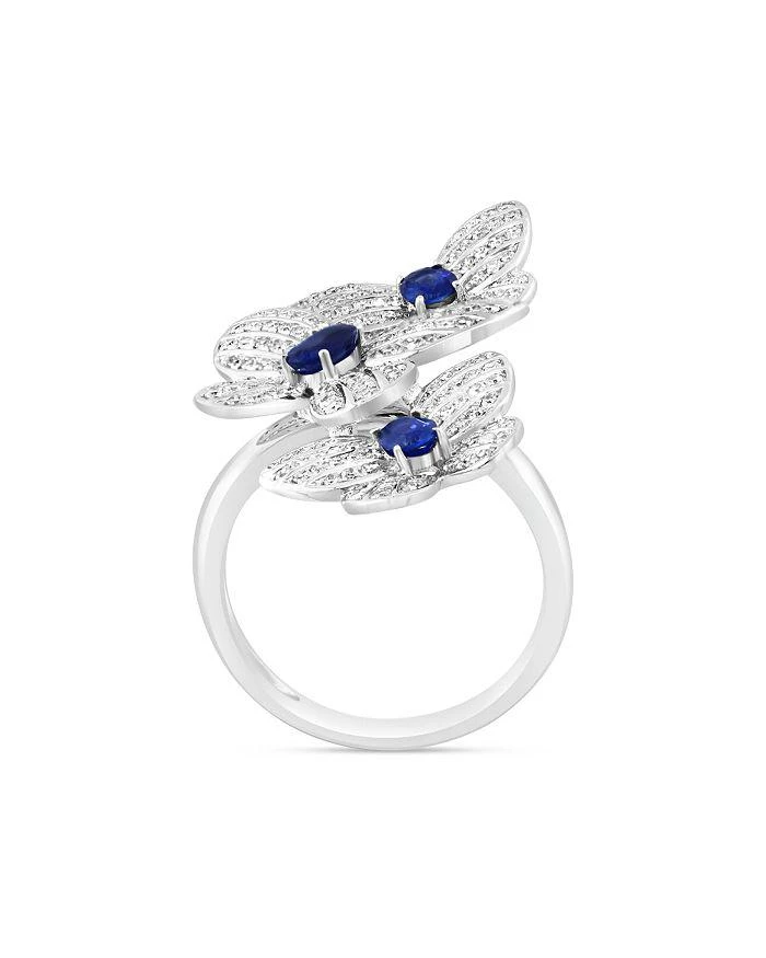 商品Bloomingdale's|Blue Sapphire & Diamond Butterfly Statement Ring in 14K White Gold,价格¥10806,第2张图片详细描述