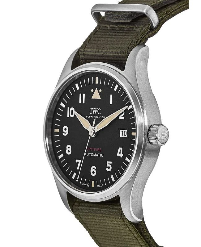 商品IWC Schaffhausen|IWC Pilot's Automatic Spitfire Black Dial Textile Strap Men's Watch IW326801,价格¥36164,第2张图片详细描述