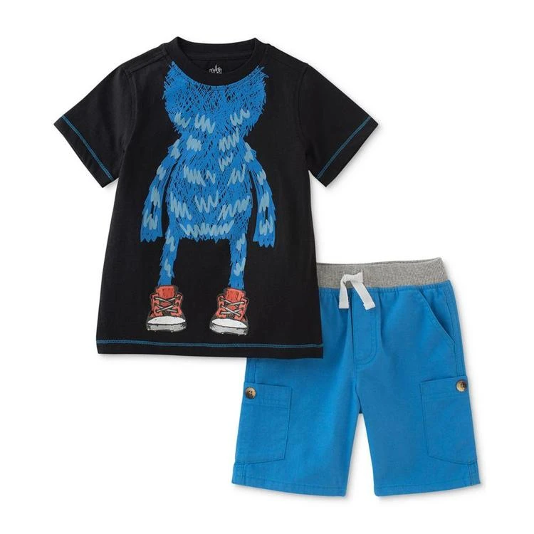 商品KIDS HEADQUARTERS|2-Pc. Cotton Monster T-Shirt & Shorts Set, Baby Boys (0-24 Months),价格¥50,第1张图片