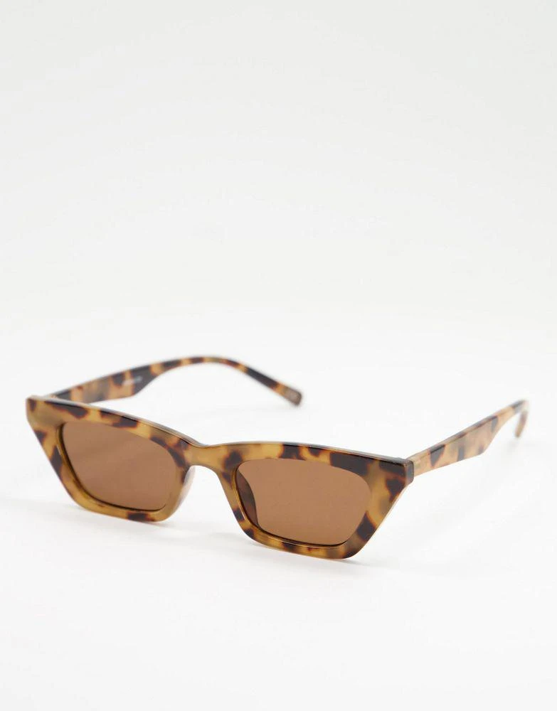 商品ASOS|ASOS DESIGN frame square cat eye sunglasses in milky tort  - BROWN,价格¥70,第1张图片